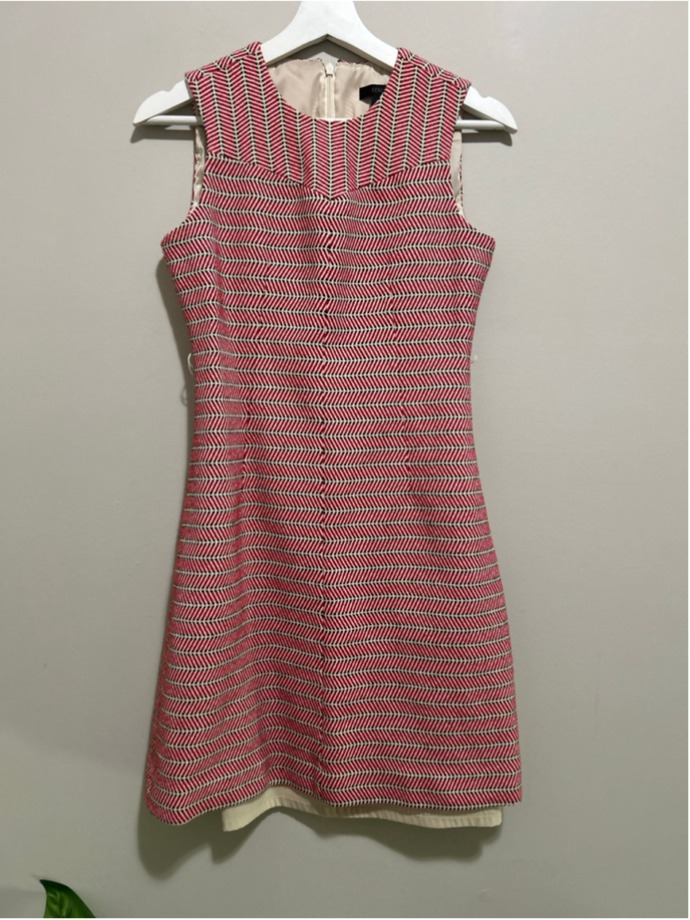 Women's J.Crew Red and Black Herringbone Mini Dress Size 0